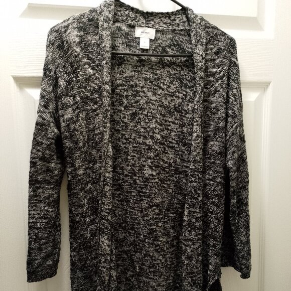 Women's cardigan sweater, long sleeve- black and white, small- Old Navy - Picture 1 of 4